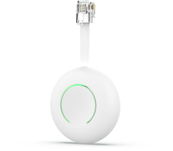 HomeWizard P1 Wi-Fi dongle aangesloten op slimme meter voor energie-inzicht