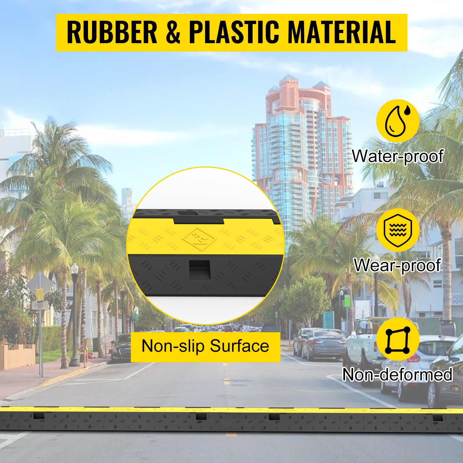 Kabeldrempel voor Laadkabels – 100cm | Anti-slip, Robuust Rubber, Modulair