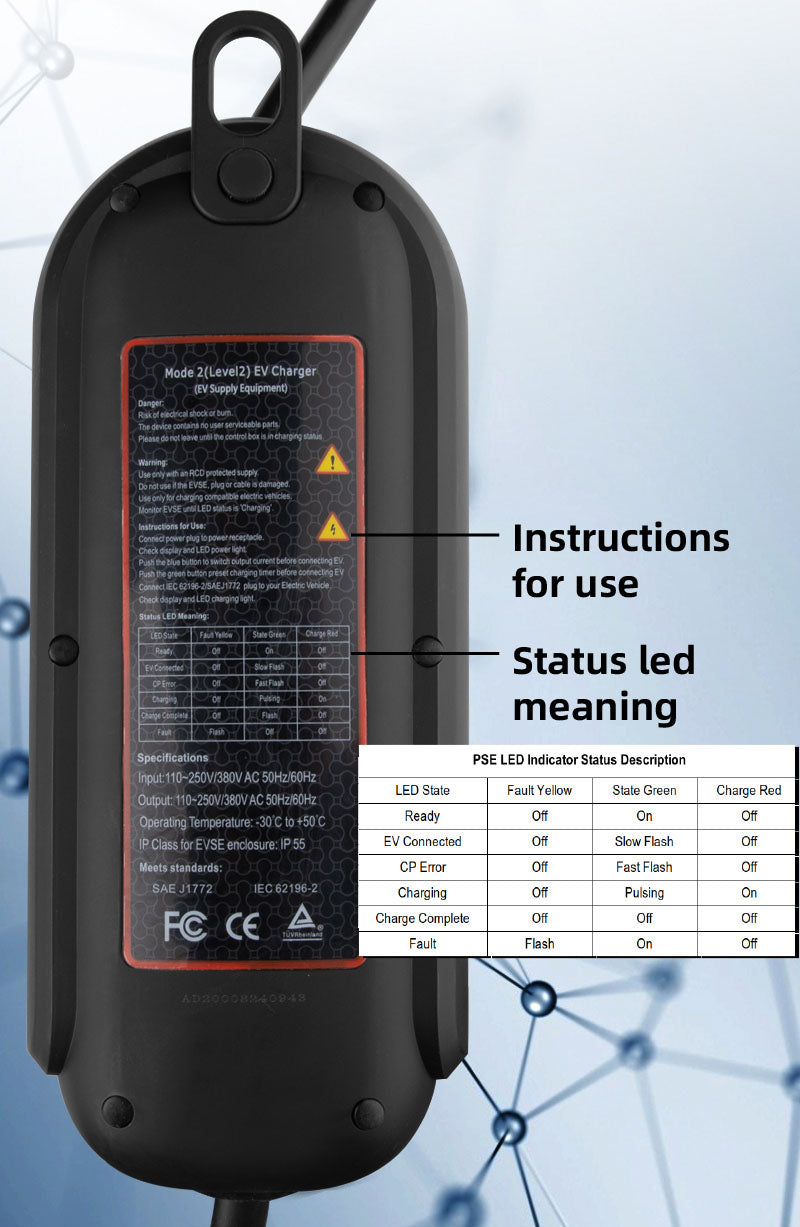 BlackCharge 3.0 mobiele krachtstroomlader aangesloten op EV via CEE 3-fase