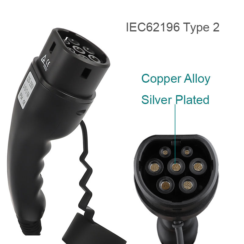 BlackCharge® 3.0 (11kW) incl. DC-Lekbeveiliging - Mobiele Krachtstroom Lader Type 2 naar CEE - BlackCharge 5 meter (incl. verloopstekkers)