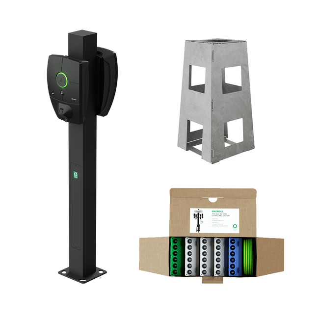 Zaptec Onepole pakket Mono/Duo (Incl. fundering & connection kit)