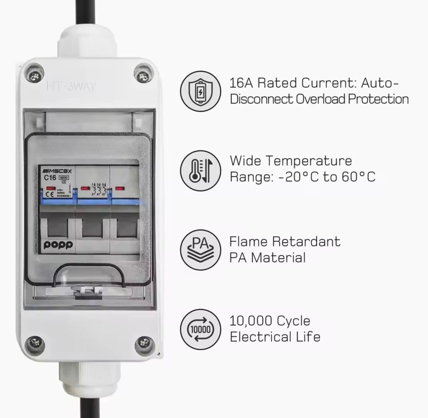 Robuuste CEE verloopstekker met temperatuurbestendige behuizing
