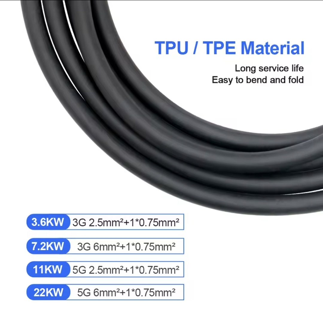 BlackCharge® 3.0 Max Mobiele EV Lader | 3,7kW – 7,4kW – 11kW | Type 2 | Waterdicht IP66 | 5/7/10 meter - BlackCharge 3.7kW / 5 meter / Excl. verloopstekkers