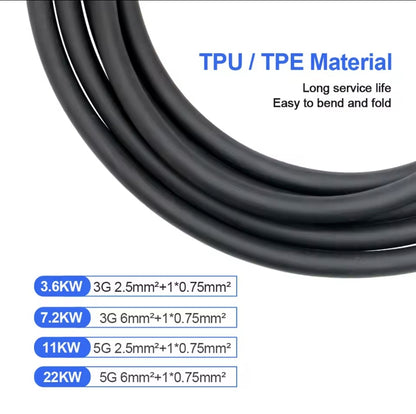 BlackCharge® 3.0 Max Mobiele EV Lader | 3,7kW – 7,4kW – 11kW | Type 2 | Waterdicht IP66 | 5/7/10 meter - BlackCharge 3.7kW / 5 meter / Excl. verloopstekkers