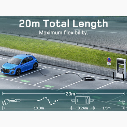 Dé EV Oplader 3.7kW | Schuko | Type 2 | Draagbaar | Instelbaar 6A-16A | 6-25m kabel - BlackCharge 6 meter