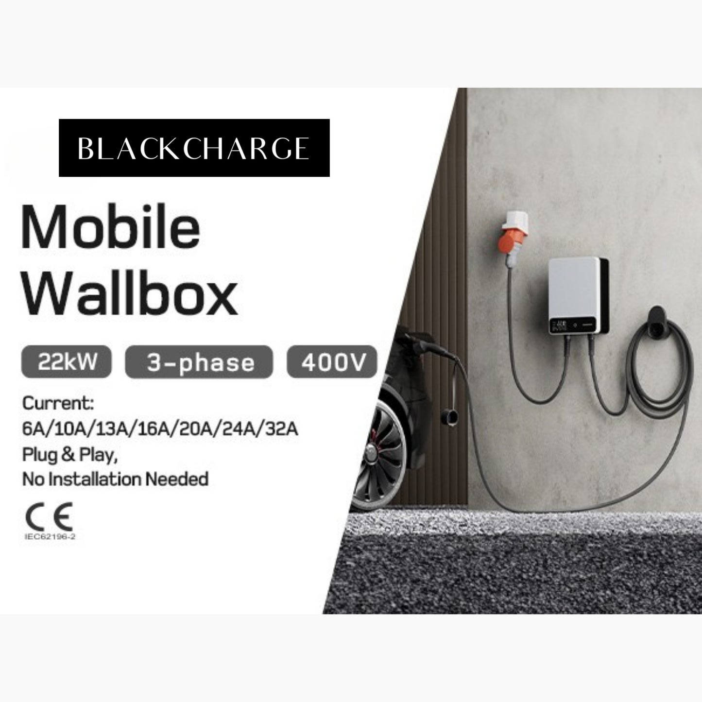 Wallbox Home | Slim Laadstation 11 of 22kW | Type 2 Kabel & App-besturing
